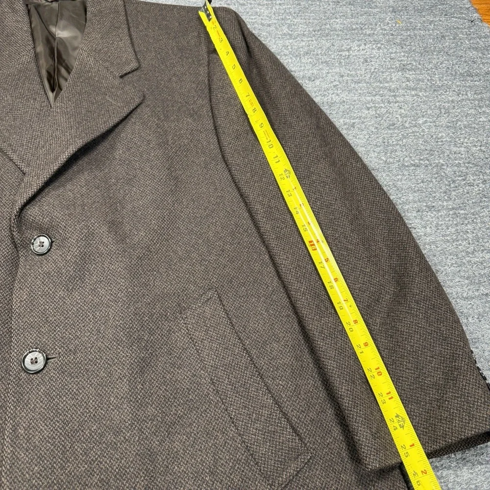 Vintage Bernhard Altmann Coat Men 44R Brown Wool Overcoat Classic Pockets Formal